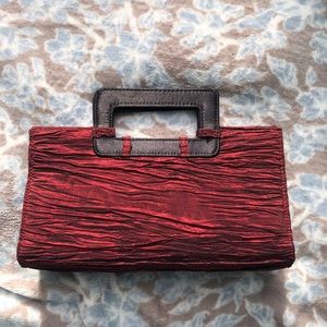 The cutest y2k dark red clutch bag